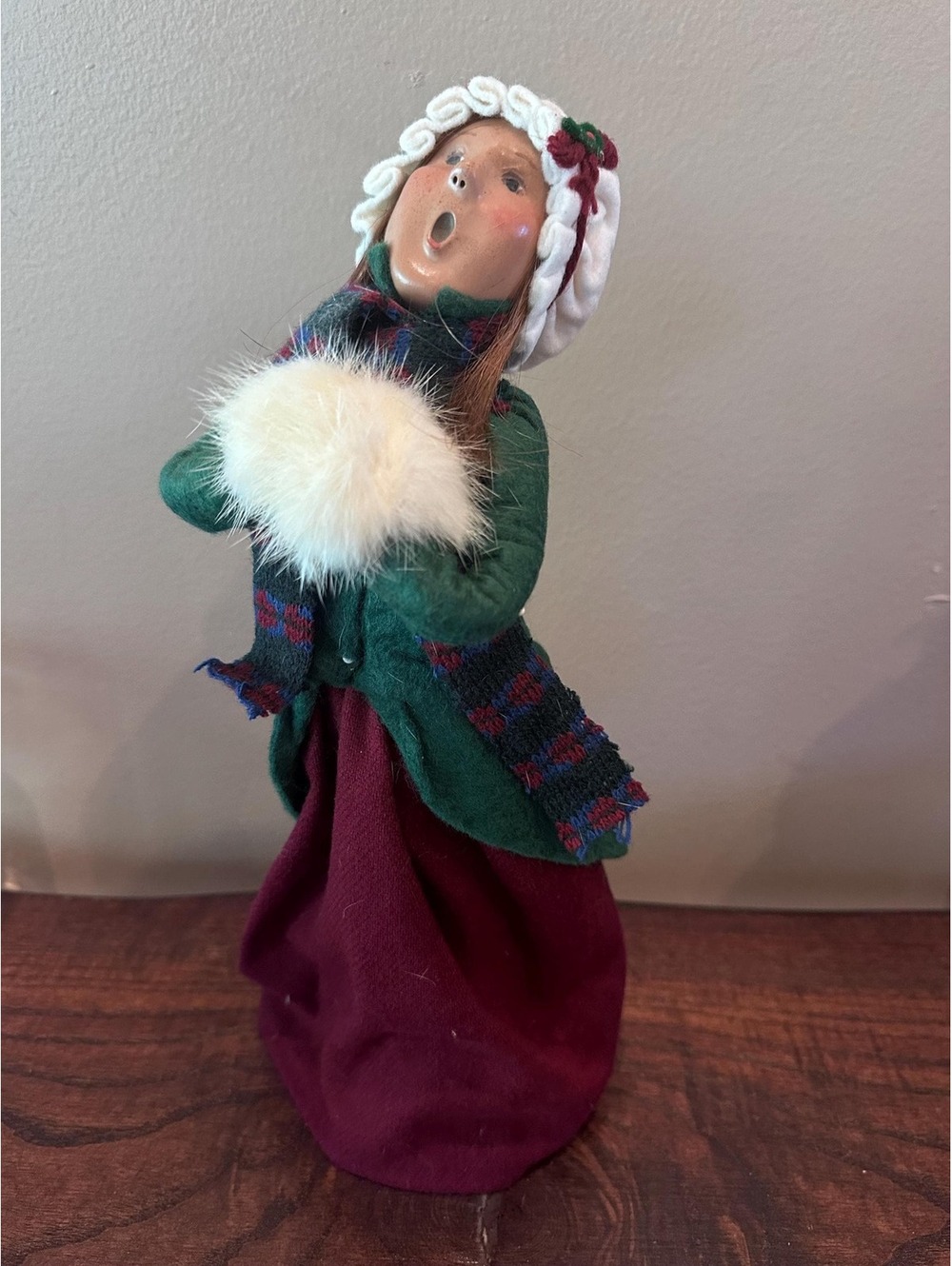 Vintage 1999 Byer's Choice Christmas Caroler with Hand Muff